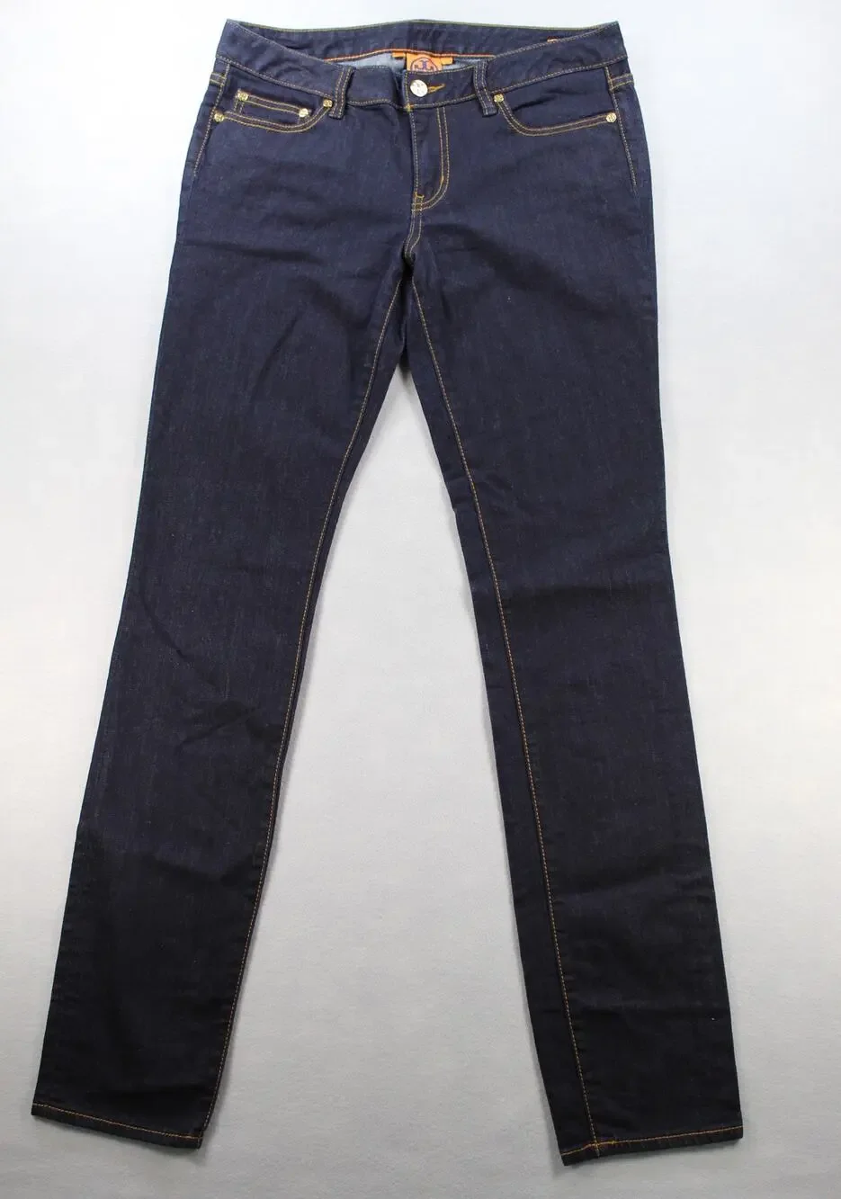 Tory Burch Super Skinny Jeans Women's 29 Dark Wash Gold Hardware